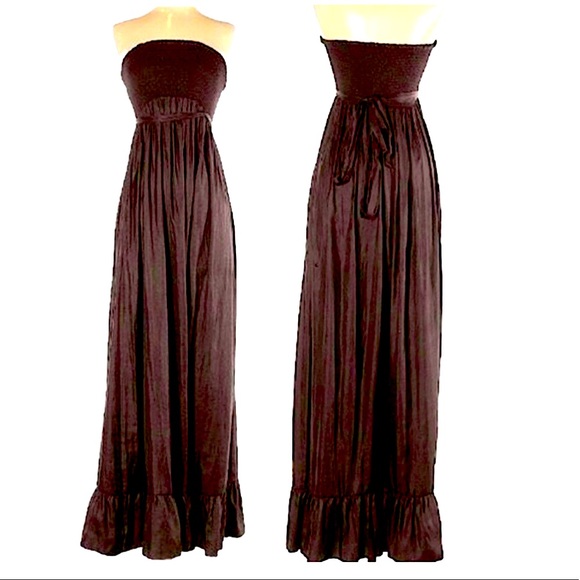 Susana Monaco Dresses & Skirts - Susana Monaco Brown Strapless Maxi Dress